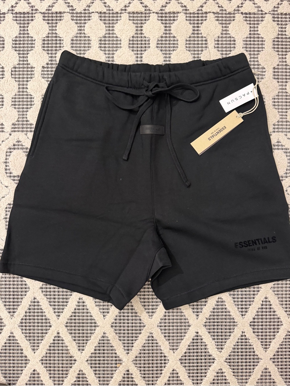 Essentials Black Drawstring Athletic Shorts